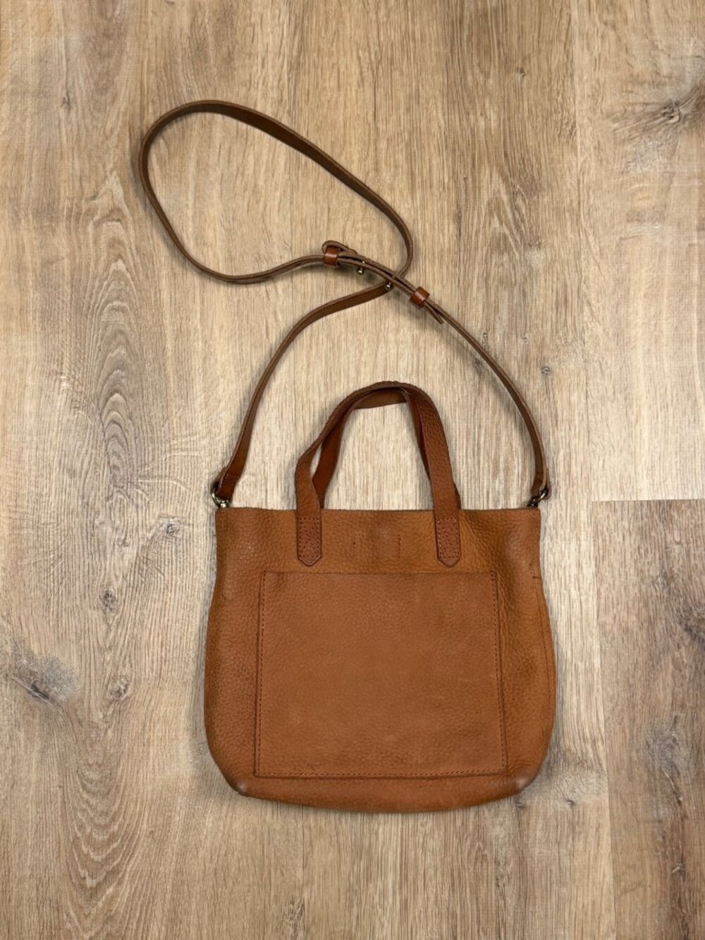 Madewell Small Transport Crossbody Bag Brown Leather Boho Chic Adjustable Strap
